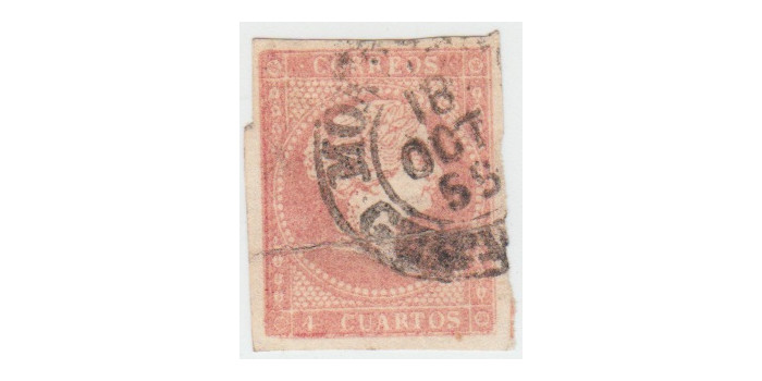 4 cuartos1856 - fechador- Mondragon tipo I - guipuzcoa