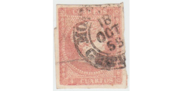 4 cuartos1856 - fechador- Mondragon tipo I - guipuzcoa