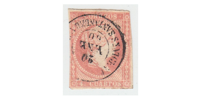 4 cuartos1856 - fechador- San Vicente de la Barquera tipo II - Santander