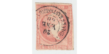 4 cuartos1856 - fechador- San Vicente de la Barquera tipo II - Santander