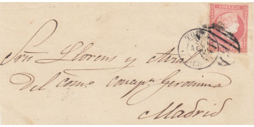 4 cuartos1856 - fechador- Toledo tipo I - y Rueda de Carreta sobre frontal