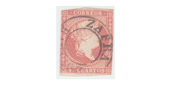 4 cuartos1856 - fechador- Zafra tipo I - Badajoz sin fecha central