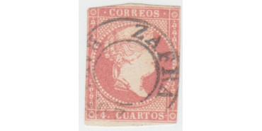 4 cuartos1856 - fechador- Zafra tipo I - Badajoz sin fecha central