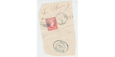 4 cuartos1856 - fechador- Valladolid * tipo I - en azul y Madrid ovalado