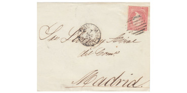 4 cuartos1856 - Parrilla Negra sobre fragmento y fechador Peñaranda de B. / Salamanca tipo 1