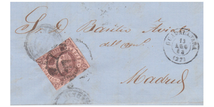 4 Cuartos1862 - Rueda de carreta Nº 27 - Guadalajara - frontal