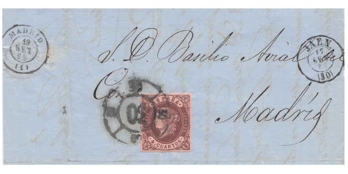 4 Cuartos1862 - Rueda de carreta Nº 30 - Jaen - frontal