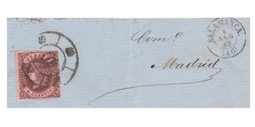 4 Cuartos1862 - Rueda de carreta Nº 40 - Salamanca - y fechador