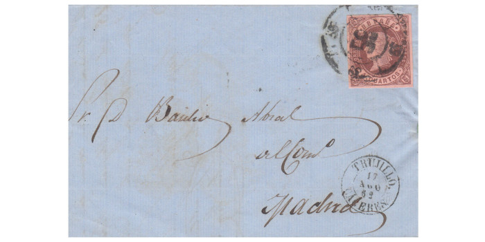 4 Cuartos1862 - Rueda de carreta Nº 59 - Trujillo - frontal