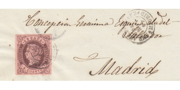 4 Cuartos1862 - fechador- Ambulante ascendente 2º expedicion Madrid