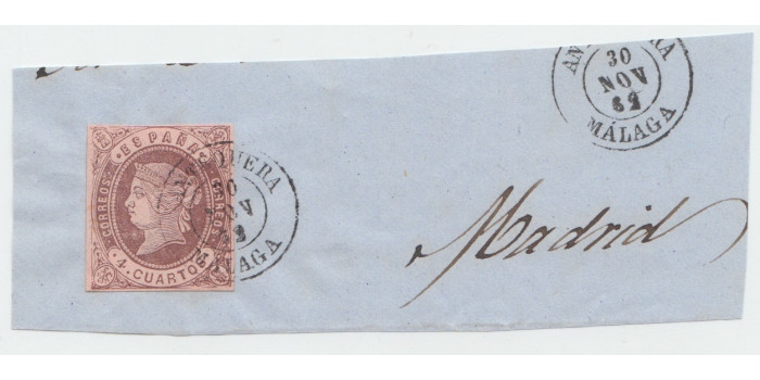 4 Cuartos1862 - fechador- Antequera - Malaga