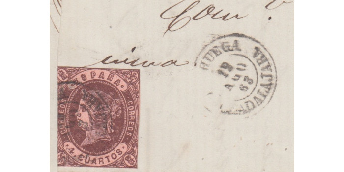 4 Cuartos1862 - fechador- Brihuega - Guadalajara, fragmento