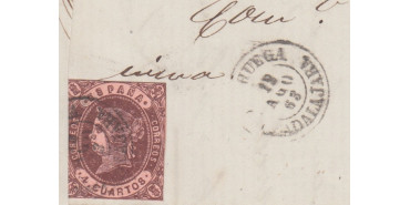 4 Cuartos1862 - fechador- Brihuega - Guadalajara, fragmento