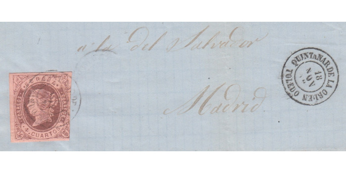 4 Cuartos1862 - fechador- Quintanar de la Orden - Toledo, fragmento