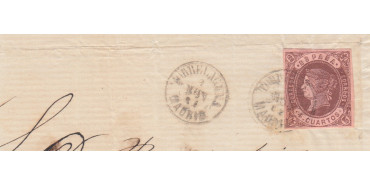 4 Cuartos1862 - fechador- Torrelaguna - Madrid, fragmento