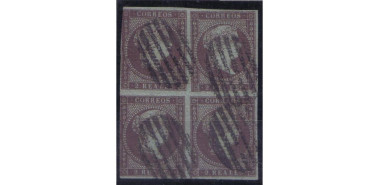 Nº0042 - 2 REALES 1855 Bloque de 4, USADO