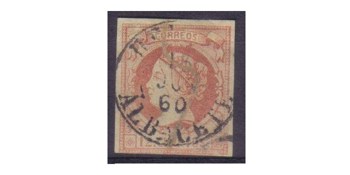 Nº0053 - 12 cuartos 1860/61, fechador Albacete