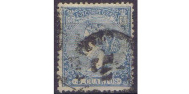 Nº0081 - 4 cuartos 1866, usado