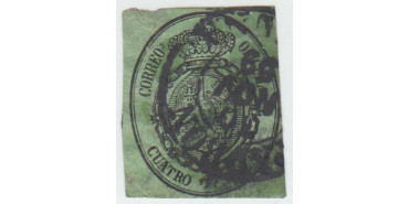 Nº0037 - 1855 - 4 Onzas verde, usado