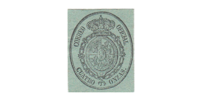 Nº0037 - 1855 - 4 Onzas verde, nuevo sin goma