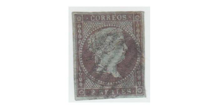 Nº0042 - 2 R. violeta 1855, usado