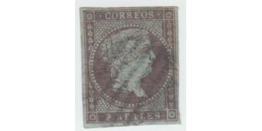 Nº0042 - 2 R. violeta 1855, usado