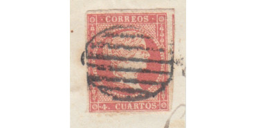 Nº0044 - 4 C. 1855 rojo, usado