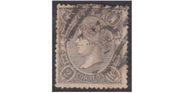Nº0079 - 2 R. lila 1865 usado