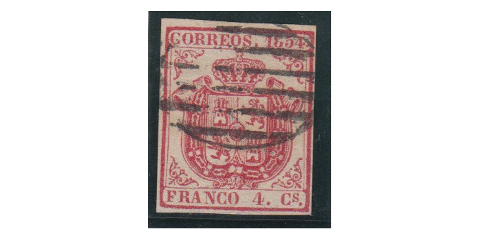 Nº0033itb - 4 CUARTOS 1854 Cifra 8 rota USADO