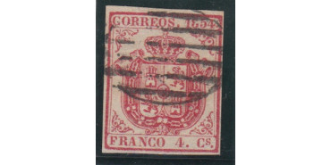 Nº0033itb - 4 CUARTOS 1854 Cifra 8 rota USADO