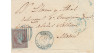 Edifil 0040pf2 - 4 CUARTOS 1855 fragmento con parrilla azul y fechador Chinchon tipo 1 en azul