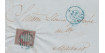 Edifil 0040pf3 - 4 CUARTOS 1855 fragmento con parrilla azul y fechador Avila en azul