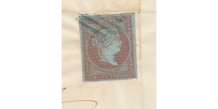 Nº0040pf1 - 4 CUARTOS 1855  parrilla azul 