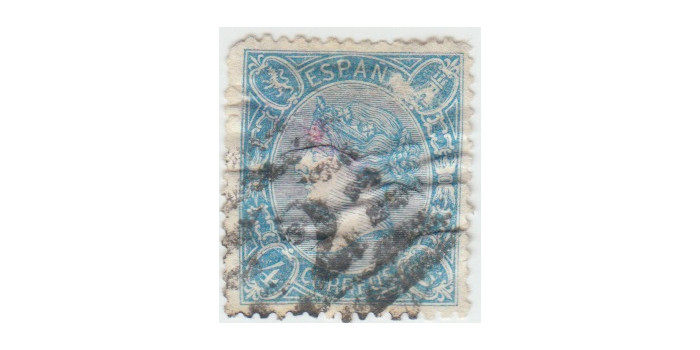 Nº0075p - 4 cuartos 1865, parrilla con cifra Nº 2 Barcelona