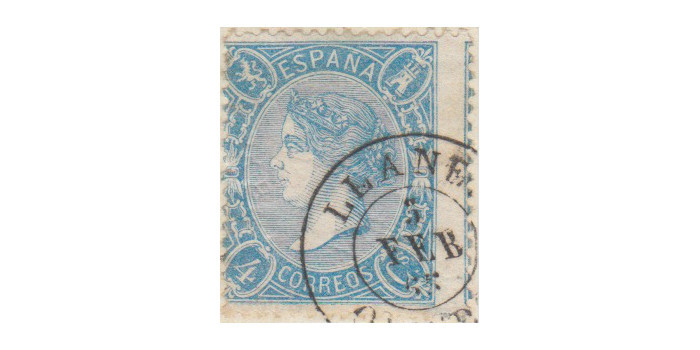 Nº0075f4 - 4 cuartos 1865, fechador  Llanes / Oviedo