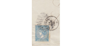 Nº0081 f2 - 4 cuartos 1866, fechador Granada y parrilla con numero 5