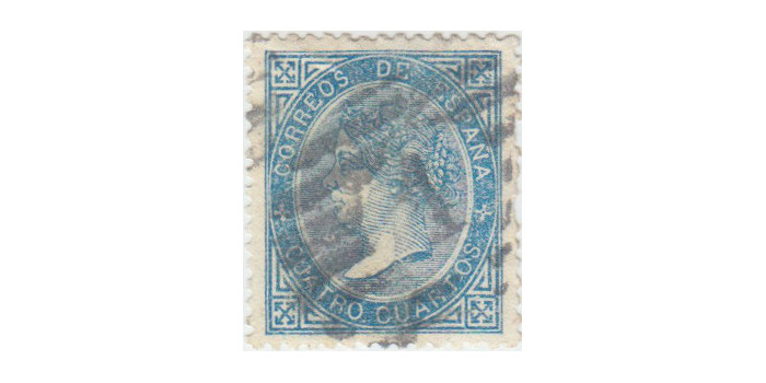 Nº0088 p- 4 cuartos 1867, Parrilla con cifra Nº 1 Madid